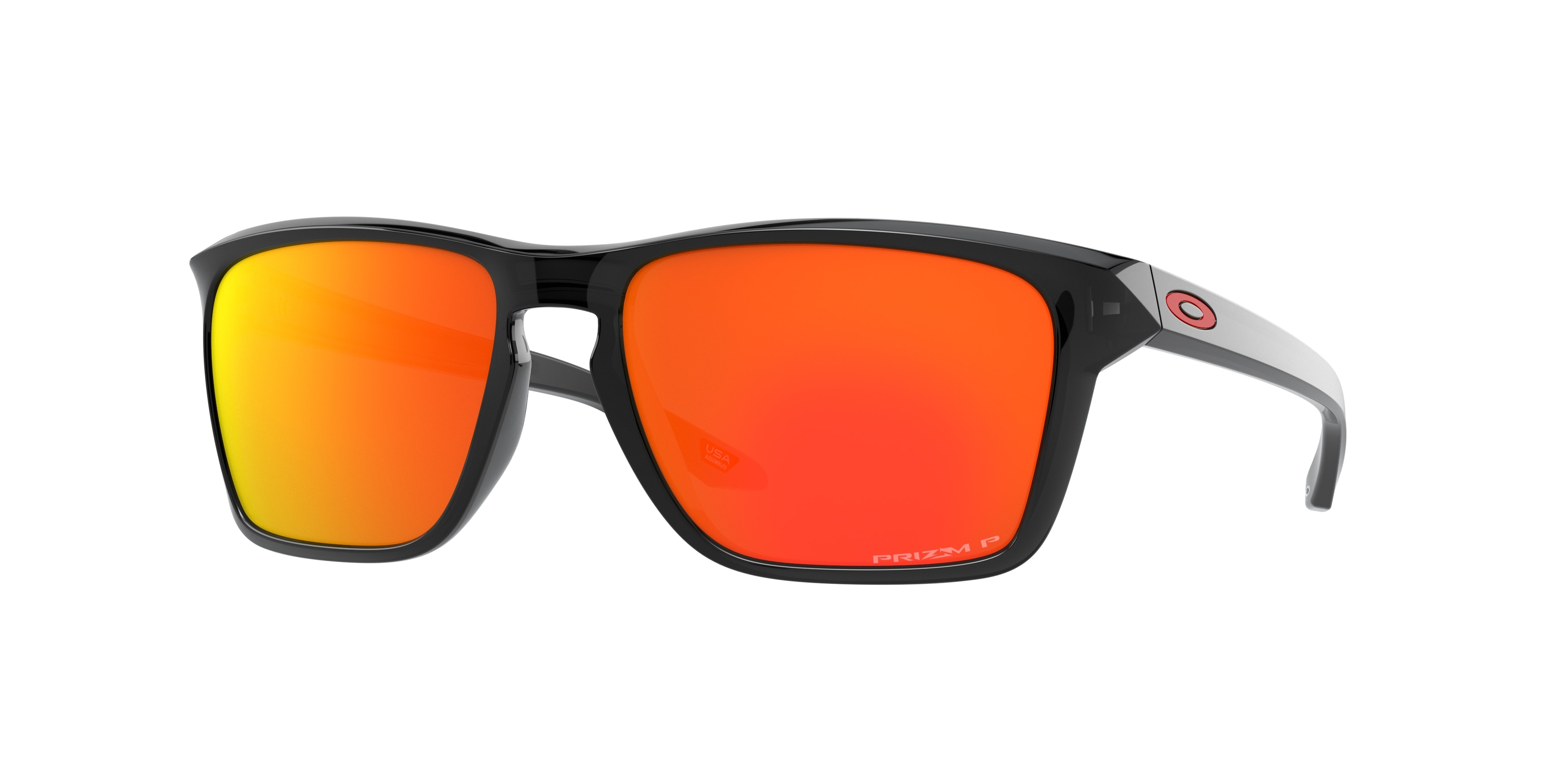 Oakley Man OO9448 SYLAS 944805 Sunglasses O_matter Black Red Squared Polarized PRIZM-image